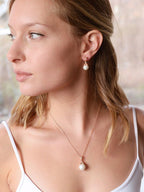 Mariell Pearl Drop Bridal Necklace Earrings Set with CZ Crystals for Bride, Bridesmaid, Birthday Gift