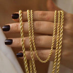 SHOP WGS italiensk 14K solid guldbelagt rebkæde halskæde til mænd og kvinder diamantcut med hummerlås italiensk 14K ægte guldsmykker gaver (22 tommer, 2MM)
