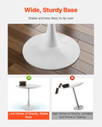 VEVOR Round Dining Table, 31.5 in Wood Table for 2-4 Person, Modern Circle Furniture, Leisure Coffee Office Tables with Pedestal Base in Tulip Design, for Home Kitchen Living Room, White(Only Table)