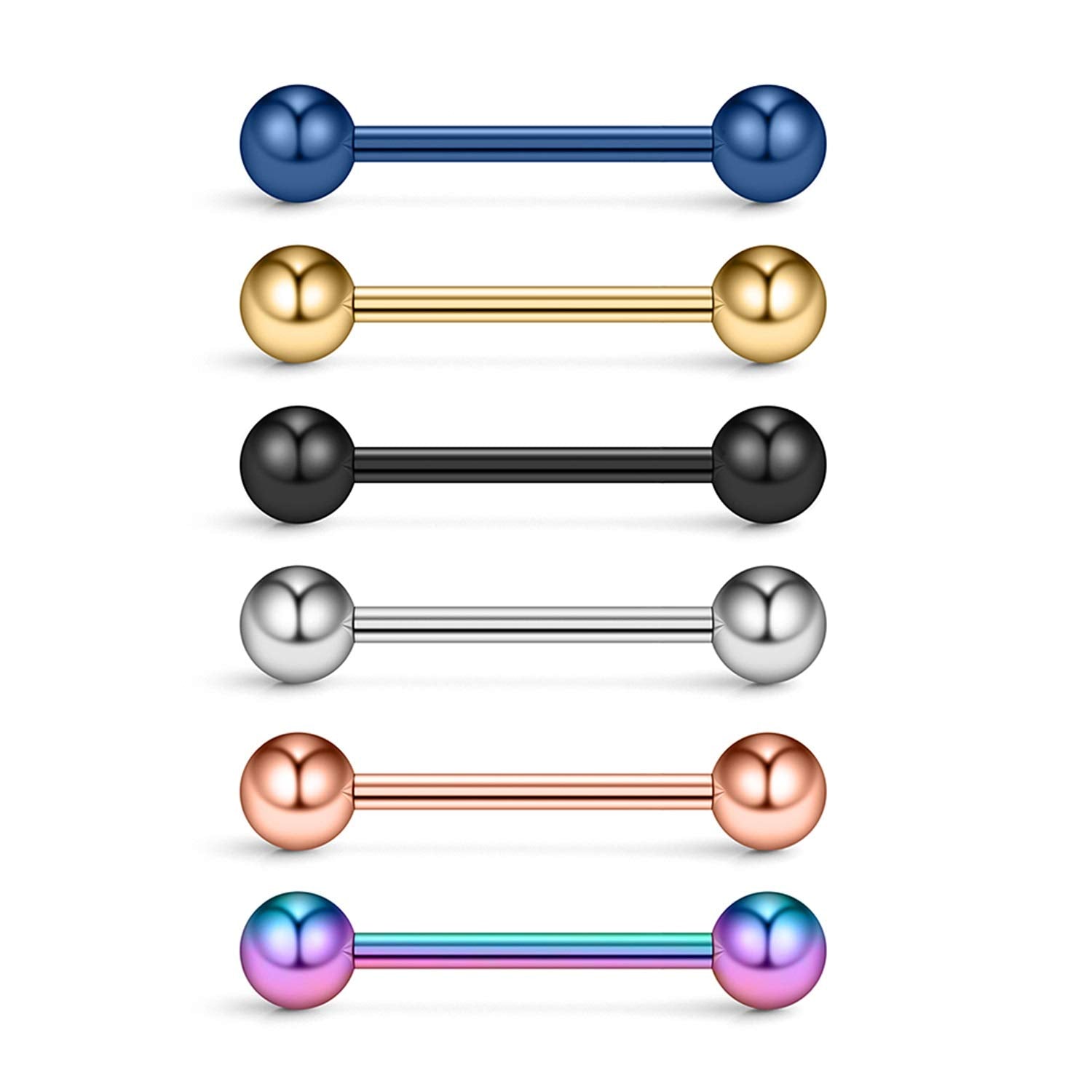 Ruifan 316L Stainless Steel Nipple Shield Barbell Ring Bar Body Piercing 14G