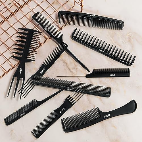 KISS Professional 10-pc Comb Set-Detangle & Style Assortment