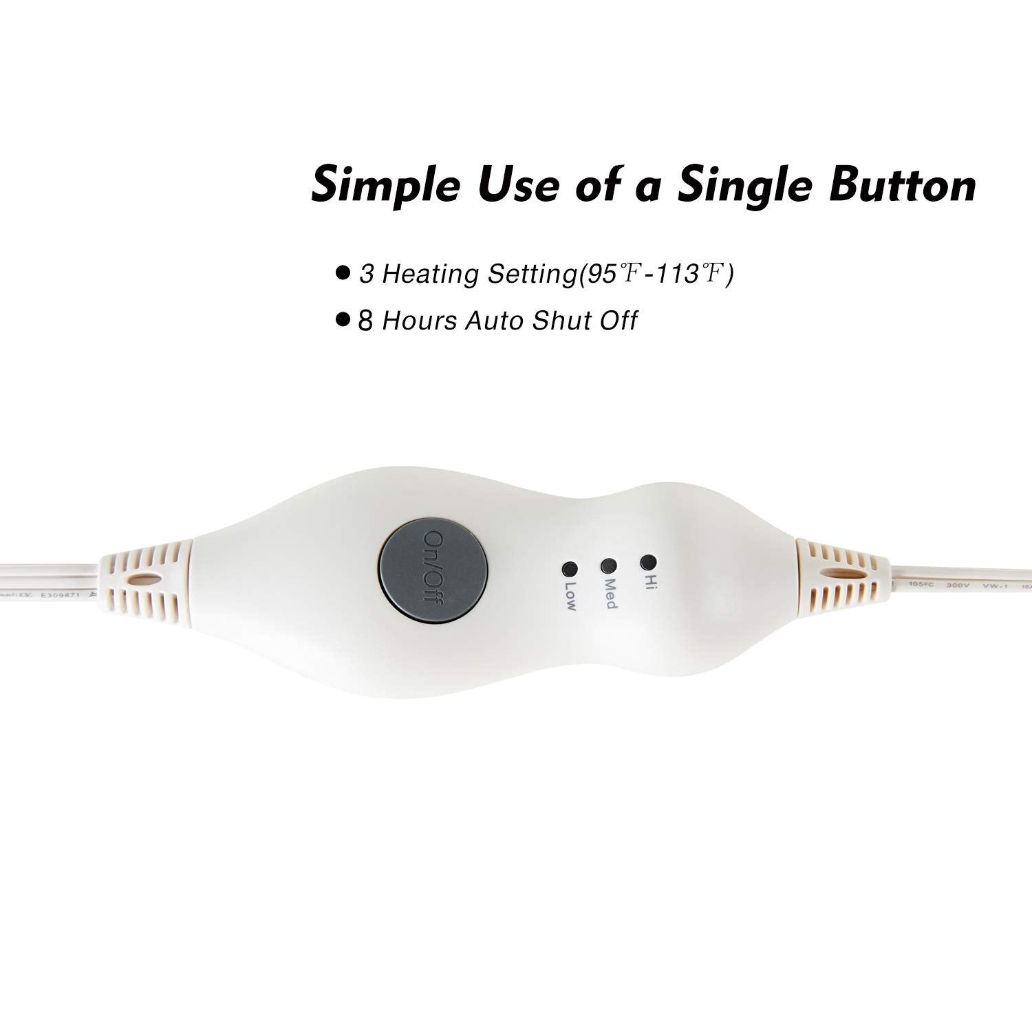 Manta Elétrica Tefici, Super Aconchegante e Macia, Flanela de 2 Camadas 50" x 60", Manta Aquecida com 3 Níveis de Aquecimento e Desligamento Automático em 4 Horas, Lavável na Máquina, Certificada ETL e FCC, Uso Residencial e Escritório, Cor Camelo