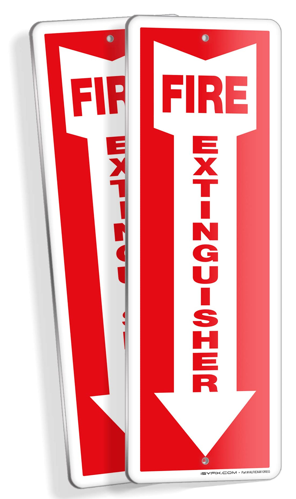 iSYFIX Fire Extinguisher Signs – 3 Pack 4x12 Inch – 40 mil Thick Polystyrene Plastic, Laminated for Ultimate UV, Weather, Scratch, Water & Fade Resistance, Indoor & Outdoor