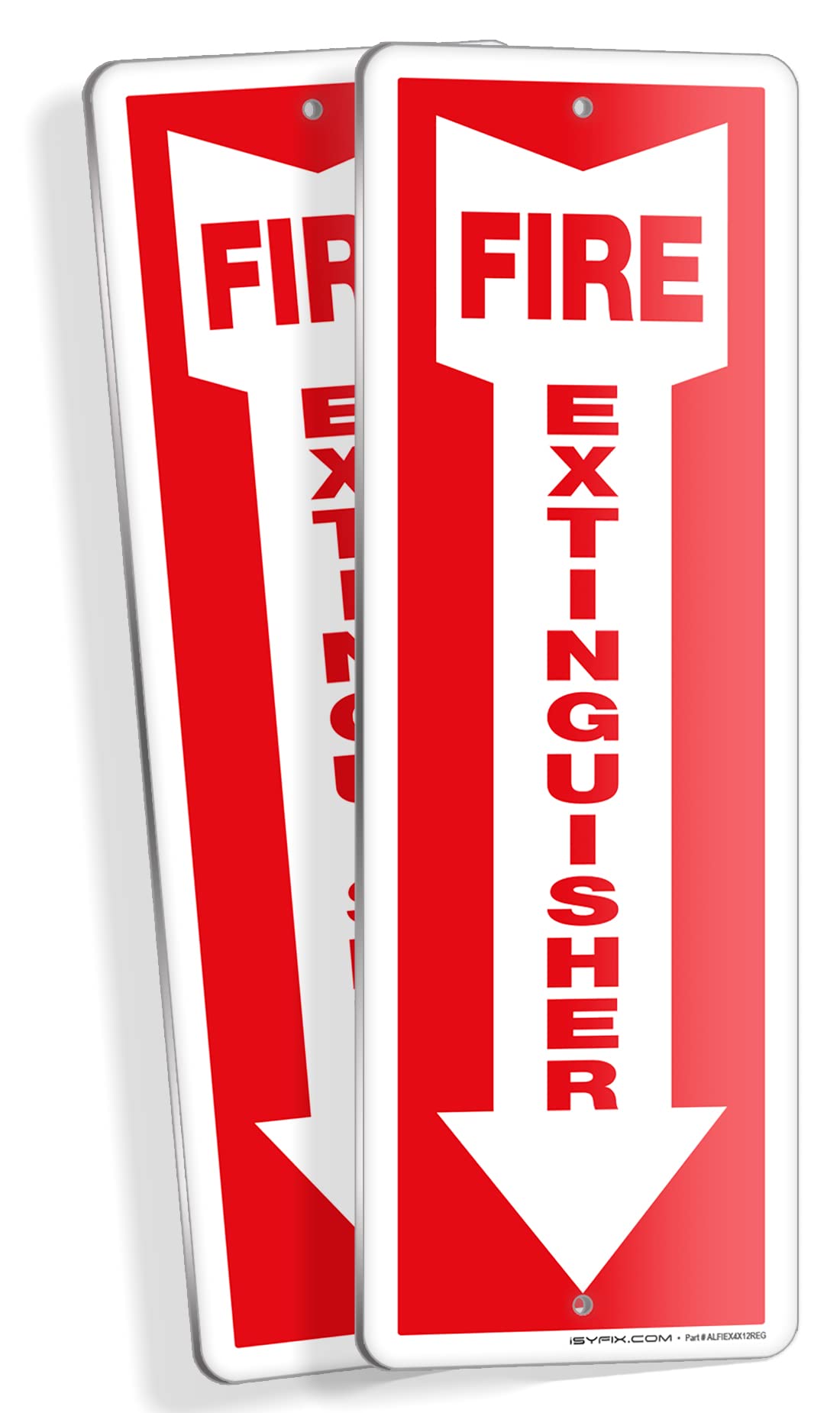 iSYFIX Fire Extinguisher Signs – 3 Pack 4x12 Inch – 40 mil Thick Polystyrene Plastic, Laminated for Ultimate UV, Weather, Scratch, Water & Fade Resistance, Indoor & Outdoor