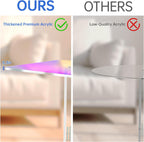 NiHome Square Iridescent Acrylic End Table for Small Spaces, Living Rooms, Bedrooms, Balconies, 0.3-Inch Thick Acrylic Coffee Table with Crystal Clear and Durable Design, 13.3"x13.3"x18.9" (1PC)