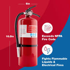 First Alert PRO10 Rechargeable Commercial Fire Extinguisher, UL rated 4-A:60-B:C, Red, 1-Pack