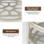 COSIEST Glass Coffee Table, 32" Round Coffee Tables with Storage, 2-Tier Glass Top, Clear Coffee Table, Simple & Modern Center Table for Living Room or Home Office (Champagne)