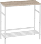 Entryway Table 31.5" Width, 2-Tier Console Table with Adjustable Shelves, Industrial Sofa Table with Storage, Foyer Tables for Entryway, Hallway, Kitchen, Living Room and Bedroom, Light Coffee