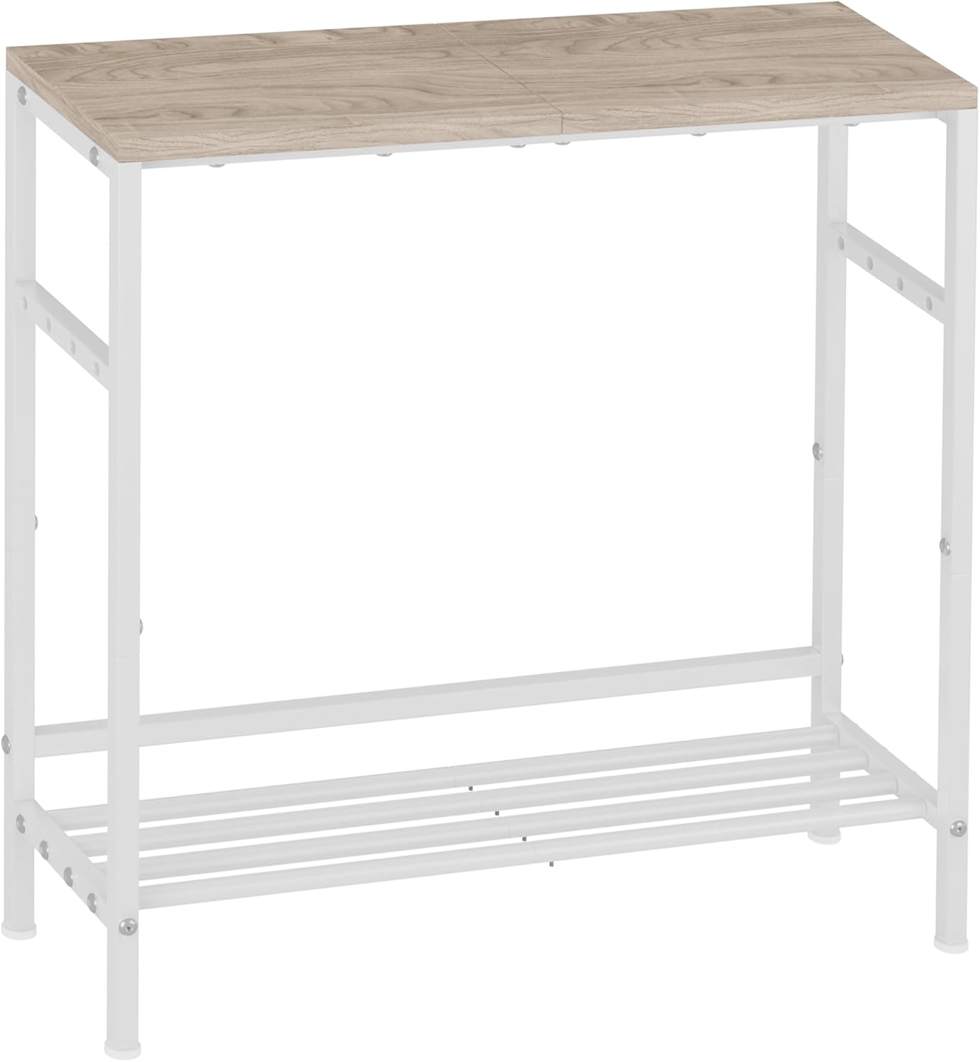 Entryway Table 31.5" Width, 2-Tier Console Table with Adjustable Shelves, Industrial Sofa Table with Storage, Foyer Tables for Entryway, Hallway, Kitchen, Living Room and Bedroom, Light Coffee