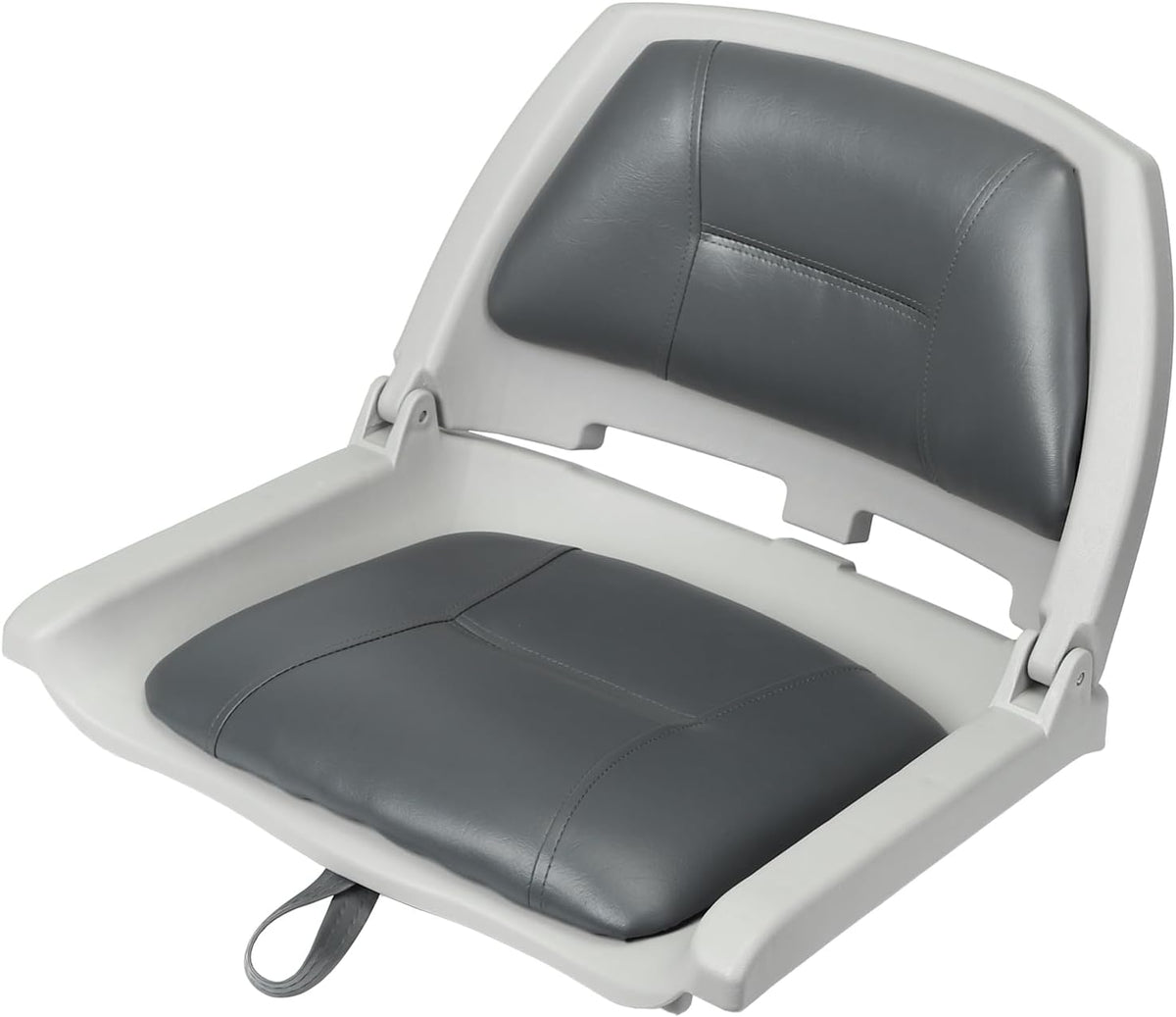 Folding Boat Seat Padded Folding Boat Chair with Backrest Marine BassJon Boat Seat (Grayshell Charcoal)