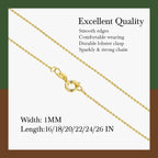 Corrente PESFIOLO de Ouro 14K para Mulheres Correntes de Ouro 14K na Moda para Homens Colares Correntes Colares Femininos Correntes de Cabo Colares para Homens 16-26IN (22in)