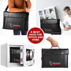 ROLOWAY Groß (17 x 12 x 5,8 Zoll) feuerfeste Tasche, feuerfeste Dokumententaschen, feuerfeste Geldtasche, wasserbeständige feuerfeste Safe-Tasche zur Aufbewahrung von Dokumenten und Wertgegenständen