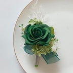 MAFELOE Corsage and Boutonniere Set for Wedding Prom Party Homecoming Celebration Artificial Flower Accessories Suit Decor 2 Pieces - Dark Green
