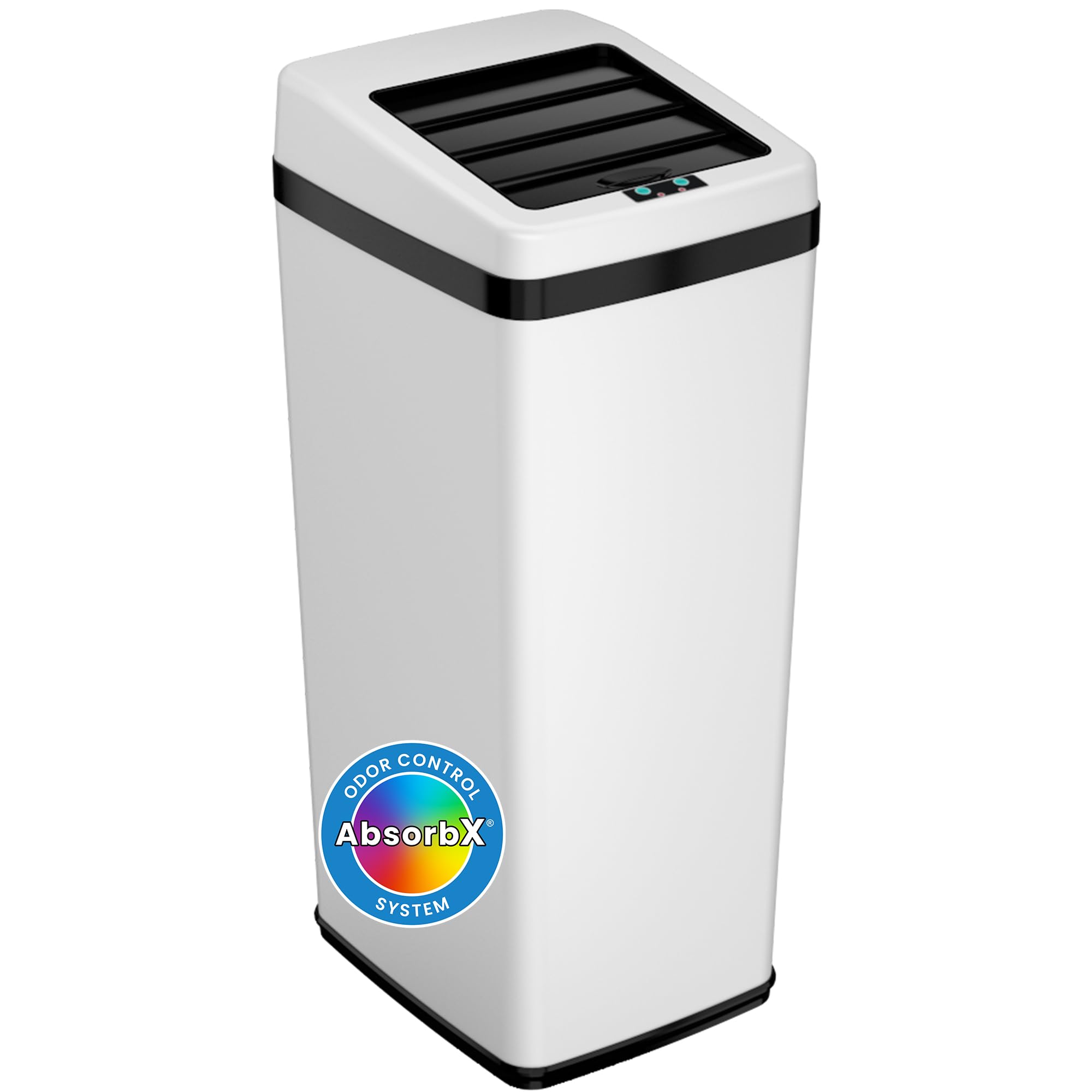 iTouchless 5.3 Gallon Open Top Trash Can & Recycle Bin Dual Compartment Combo, includes Decals, 20 Liter, Stainless Steel, Removable Buckets, For Kitchen, Office, Bedroom