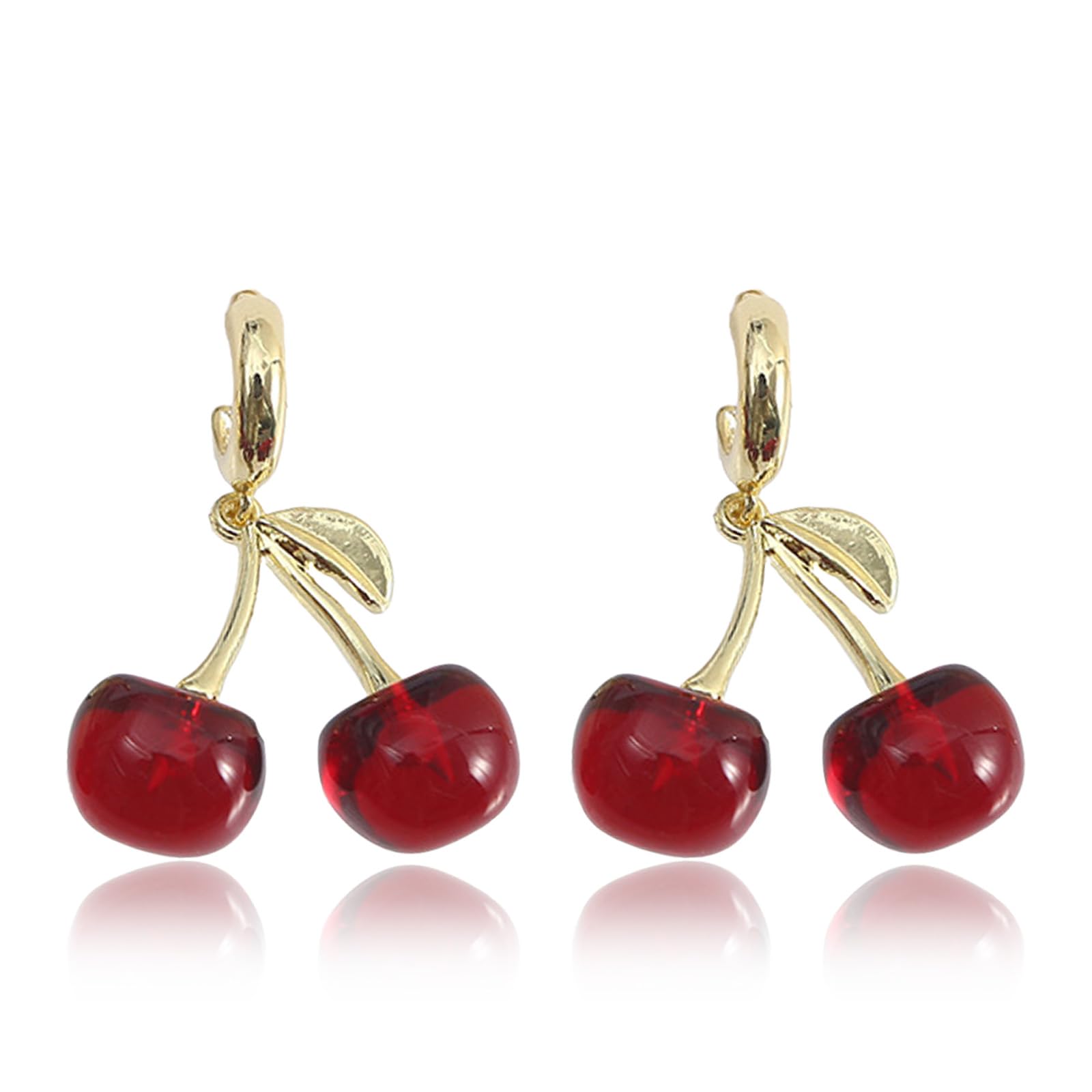 Cute Fruit Earrings for Women Fun 3D Pomegranate Lemon Cherry Strawberry Earrings Acrylic Resin Creative Food Earrings Funny Unique Earrings Jewelry Gift