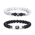 RANKEEF Tiger Eye Bracelet For Men 8MM Natural Stone Stretch Adjustable Black Crystal Beaded Bracelet for Men Women Gifts