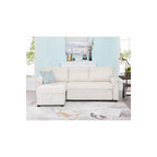 Naomi Home Transform Any Space: Sleeper Sectional Sofa with Convertible Sofa Bed & Inviting Chaise. Find Tranquil Comfort with Stress-Relieving Design & Durable Cushions - Black/Air Leather