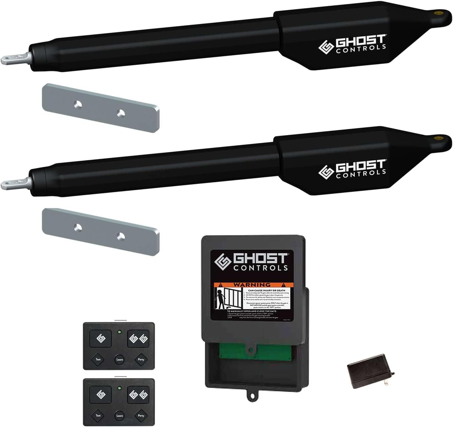 Ghost Controls Automatic Gate Opener Kit for Column Mounted and Decorative Driveway Swing Gates with Gate Opener Remote - Solar Capable - Manor Series - Model HDP2