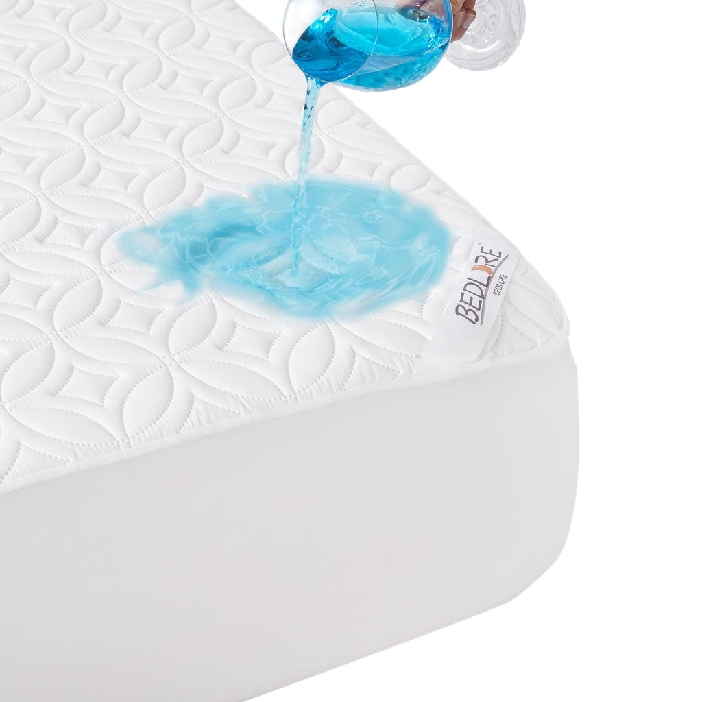 BEDLORE Waterproof Mattress Protector, Queen Size Mattress Pad Noiseless with Deep Pocket 6"-18" Depth, Soft Breathable Dirt-Proof Bed Mattress Cover Washable for Home, Bedroom, Hotel (Gray)