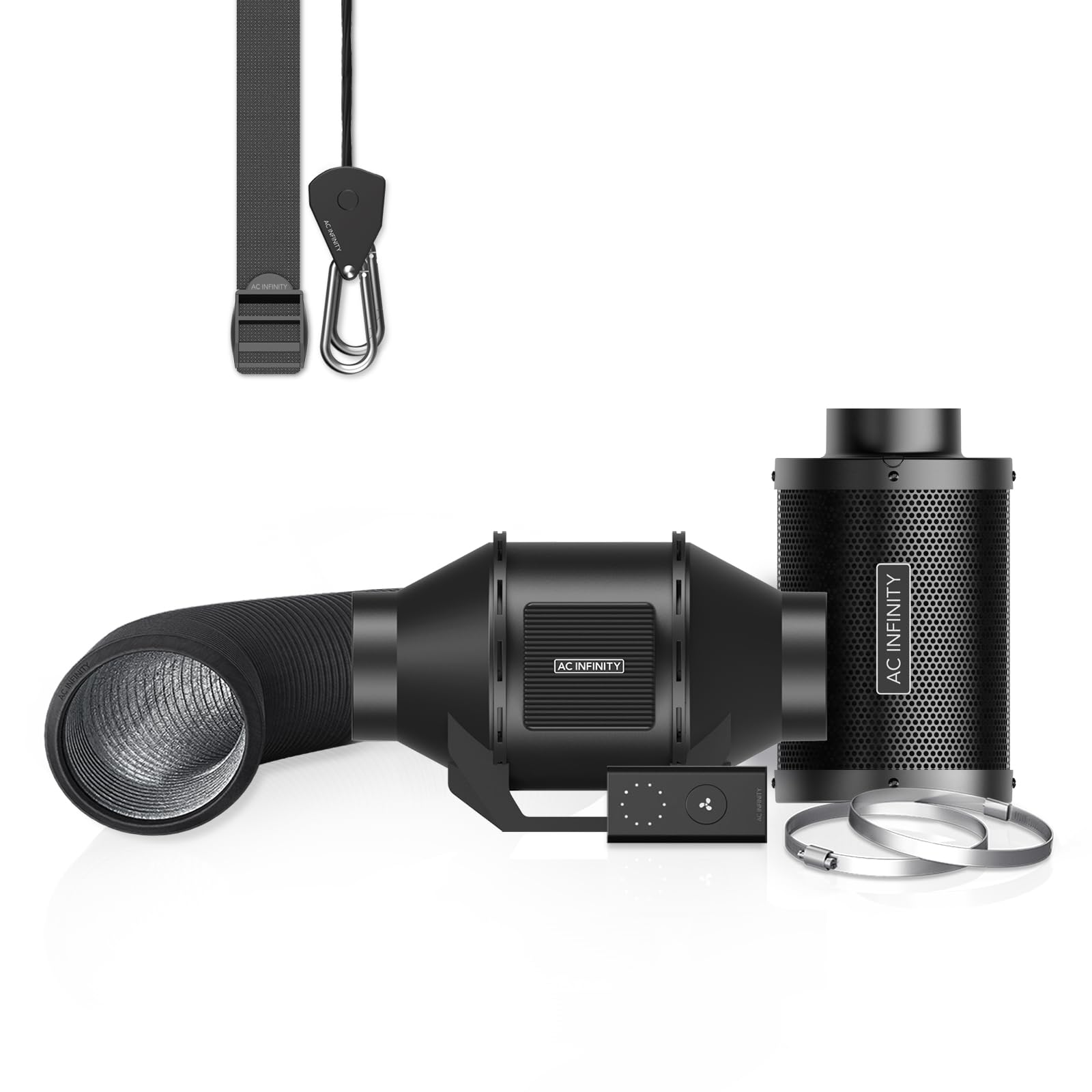 AC Infinity Air Filtration PRO Kit 6”, AI Controller with WiFi App Control & Auto Level Adjusting, Inline Fan, Carbon Filter, Ducting, Ventilation System for Grow Tents, Hydroponics, Indoor Gardening