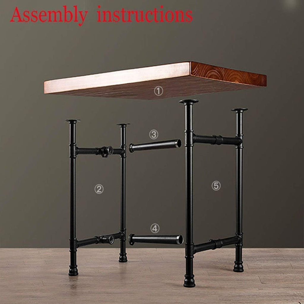 HANS CAO 24 Inch Industrial Rustic Iron Pipe Entry Table, End Table, Coffee Table, Side Table, Metal Legs, Bar Table/Home Set/Living Room Set/Dining Room