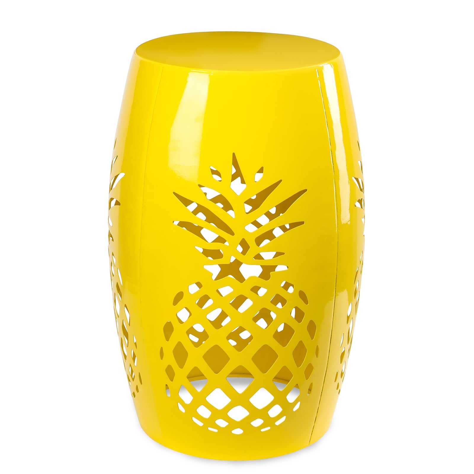 Vipush Outdoor Lace Cut Iron Side Table,Patio Garden Stool Coffee End Table Nightstand for Small Spaces,Living Room,Front Porch,Poolside,Brown