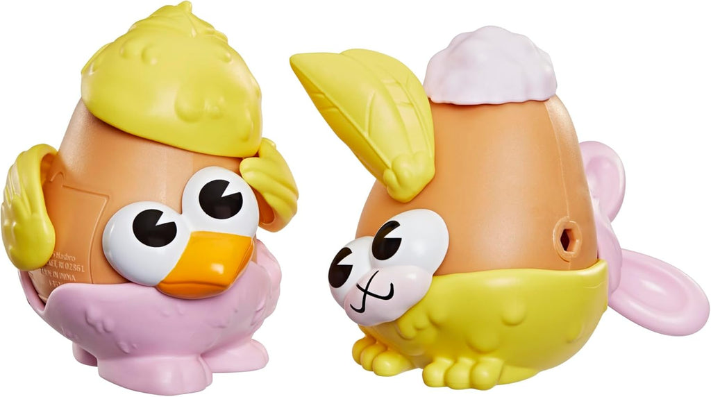 Potato Head Bunny & Chick Tots with 12 Mix and Match Pieces, Two 3-Inch Potato Bodies with 10 Accessories, Preschool Toys for Girls and Boys 2+