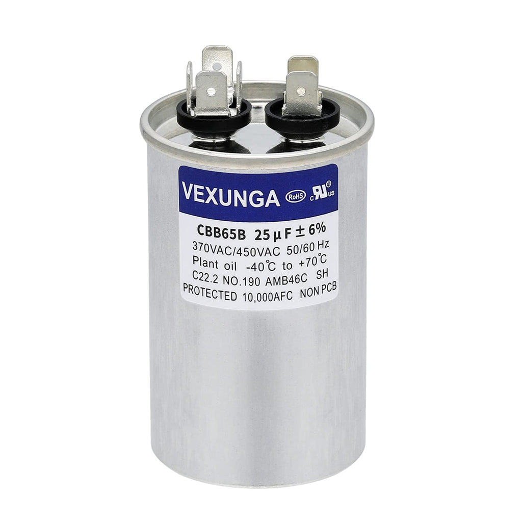 45/5 uF 45+5 MFD 370V or 440V Dual Run Start Round A/C Capacitor 45 5 uF 370 440 Volt VAC CBB65B Air Conditioner Capacitors for AC Unit Fan Motor Start or Heat Pump or Condenser Straight Cool