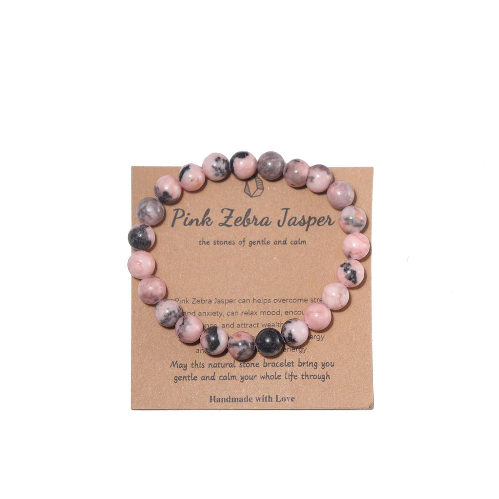 Pingyongchang Stress Relief Anxiety Yoga Bracelet,Mantra Bracelets for Women Natural Crystal Stone Healing Gifts Birthday Gifts for Jade Bracelet for Men