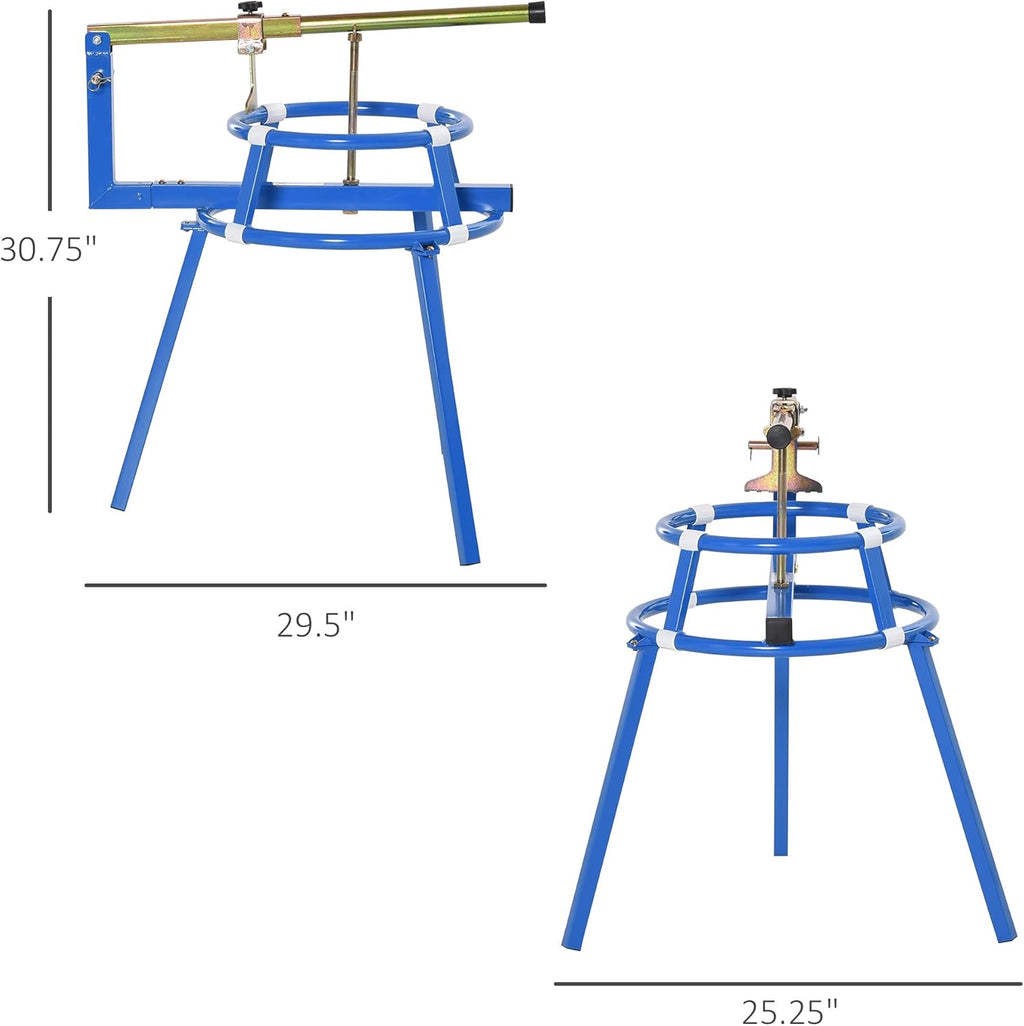 DURHAND Motorcycle Tire Changing Stand Durable Steel Machine with Adjustable Bead Popper and Leverage Handle for 16" - 24" Multi Size