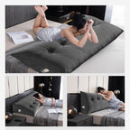 QINFFRRMI Velvet Triangular Wedge Pillow, Removable Cover Headboard Pillow for Daybed, Backrest Positioning Support Pillow Cushion Resting Reading Relaxing(Beige,Twin(39 * 20 * 8in))