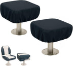 2-Pack Waterproof Boat Seat Covers for Folding Seats – Premium Pontoon Boat Seat Covers Marine-Grade All-Weather Protectors with Elastic Hem – Large Fit for Folding Seats – 18”W x 20”D x 14”H