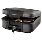 SentrySafe Grigio Carbone Cassaforte Ignifuga e Impermeabile con Serratura a Chiave, Baule Portatile per Denaro, Passaporto, 0.28 Piedi Cubici, 6.6 x 15.4 x 14.3 Pollici, CHW20221