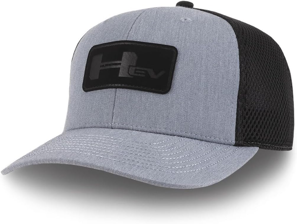 GMC Hummer EV Leather Patch Hat - Limited Edition Debossed Cap Gray/Black
