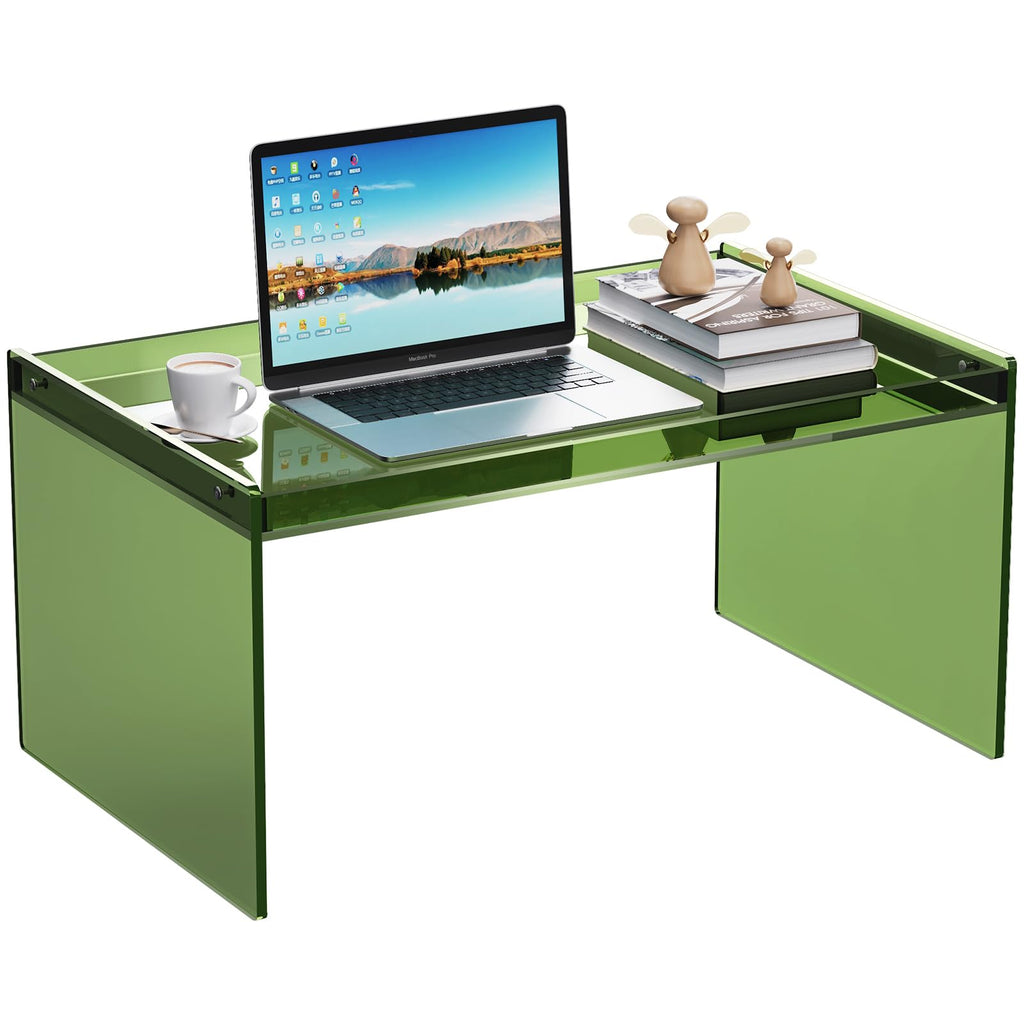 Acrylic Coffee Table, Modern Clear Rectangle Lucite Table for Living Room, Bedroom, Office (Clear, 31.5" L*19.7" W *15.7" H)