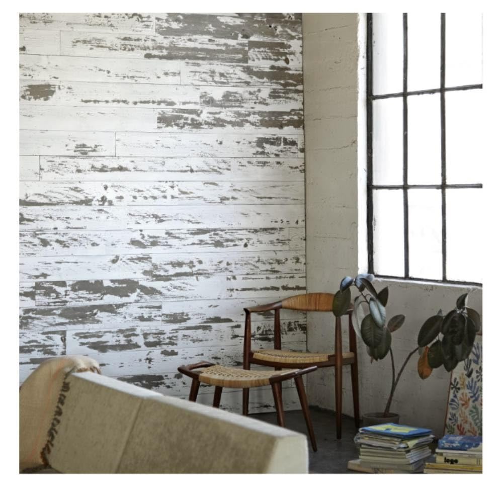 Timeline Skinnies Real Wood Wall Panels (Distressed White)