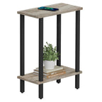 TUTOTAK Small Side Table, Narrow End Table, Skinny Sofa Table, Slim Nightstand, Couch Table, Living Room, Bed Room, Brown TB01BB062