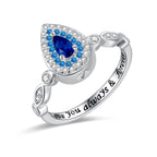 Teardrop Cremation Ring for Ashes - 925 Sterling Silver Urn Keepake Rings Memorial Jewelry for Women