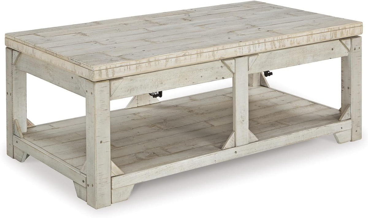 Signature Design by Ashley Casual Fregine Coffee Table with Lift Top Whitewash