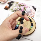 14 Pcs Lava Rock 7 Chakra Energy Oil Diffuser Bracelet Set for Women Men Unisex Elastic 8mm Stone Yoga Beaded Bracelets Jewelry With Lucky Healing