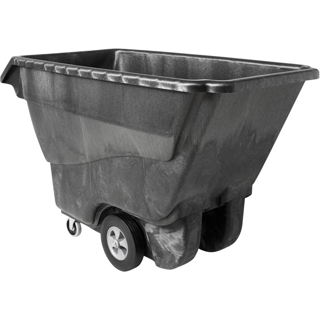 Rubbermaid Commercial Products Tilt Dump Truck, 450 lbs 1/2 Cubic Yard Heavy Load Capacity with Wheels, Black, Trash Recycling Cart for Construction/Commercial/Industrial Transportation