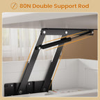 48” Lift Top Coffee Table for Living Room, Coffee Tables with Large Storage & Fence Design, Coffee Table Lifting top for Living Room Rustic Center Table for Home and Office, White