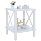 Large End Table Farmhouse Side Table Industrial Style Sofa Table Coffee Table Metal X Accent Wood End Table NightStand with Storage Shelf for Living Room Bedroom Black MLBZ16B