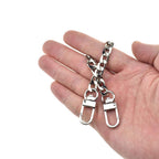 HAHIYO Mini Pochette Purse Chain Strap Slim Wide 7mm for LV Length 7.9 Inches Extra Thick 2.6mm Shiny Silver for Handbag Wallet Clutch Comfortable Flat Metal Strap 1 Pack