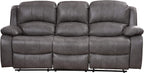 Betsy Furniture Bonded Leather Reclining Sofa in Multiple Colors, 8018 (Grey, Sofa)