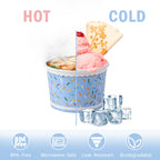 Jednorazowe miseczki do lodów Lamosi - 100 sztuk - 11 oz papierowe kubki do lodów sundae, pojemniki na jedzenie na przyjęcia, na deser, przekąski, mrożony jogurt, zupę