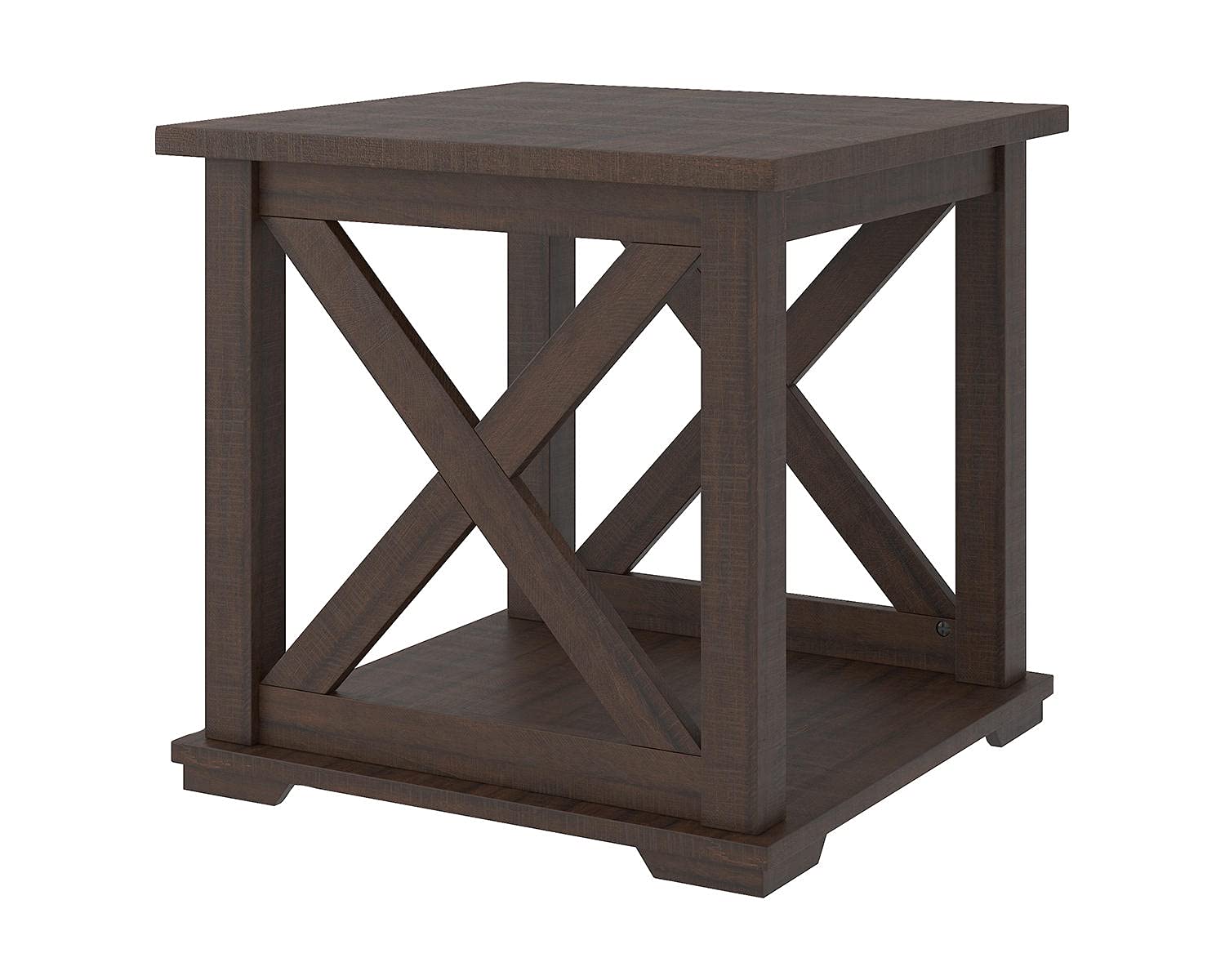 Signature Design by Ashley Carynhurst Rustic Farmhouse End Table, Whitewash
