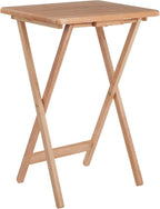 Winsome Alex Set of 2 Foldable Snack Tables, for Living Room, 26", Natural