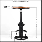 Industrial Bar Table Swivel Round Wooden Top Height Adjustable 38.6-44.4inch Vintage Kitchen Dining Chair Coffee Table Hydrant Design Bistro Table