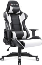 Homall Gaming Chair, Office Chair High Back Computer Chair Leather Desk Chair Racing Executive Ergonomic Adjustable Swivel Task Chair with Headrest and Lumbar Support (White)